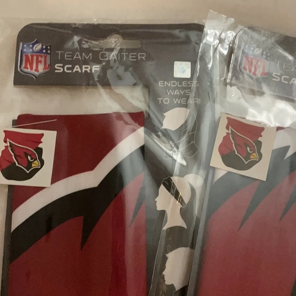 SET OF 2 NEW ARIZONA CARDINALS NFL TEAM GAITER / SCARF / MASK UNISEX